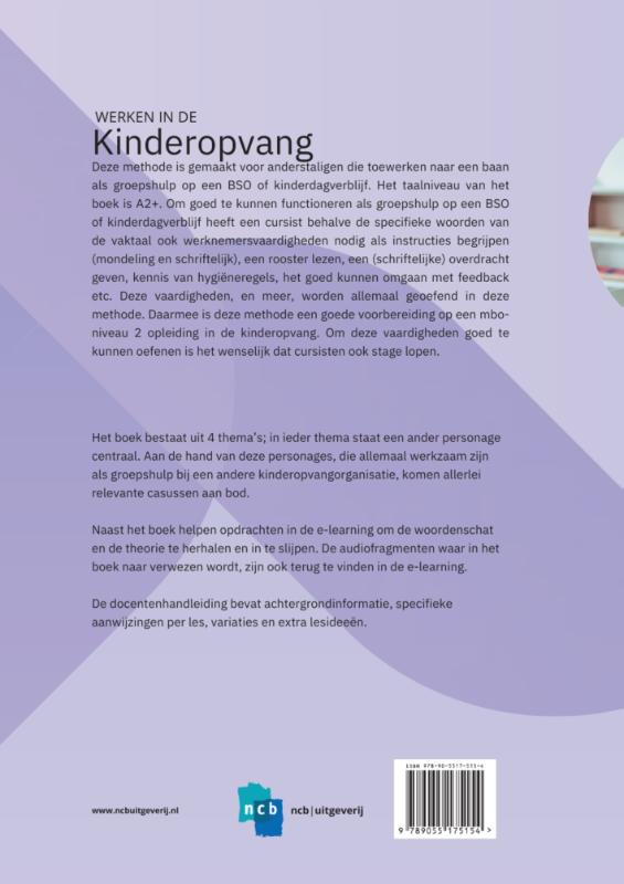 Achterkant van Werken in de Kinderopvang