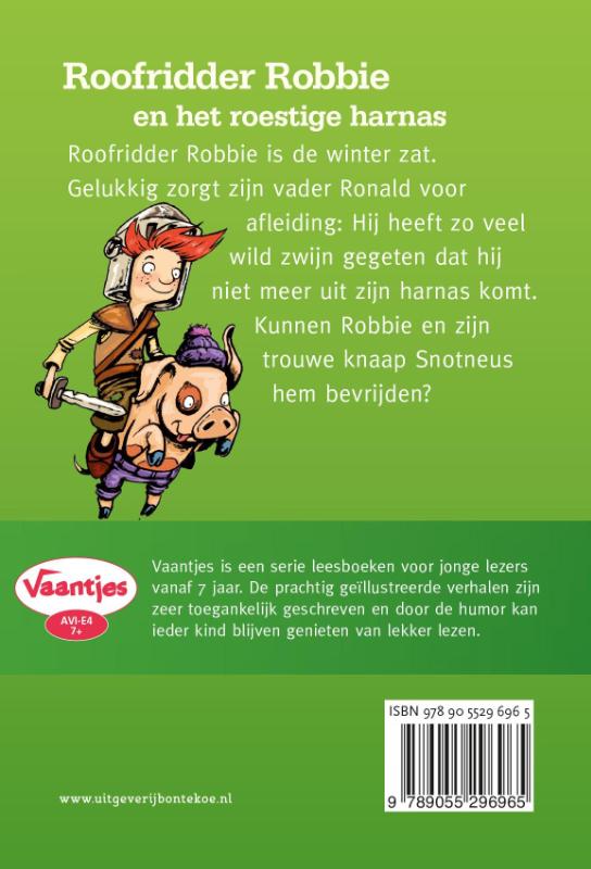 Achterkant van Roofridder Robbie en het roestige harnas
