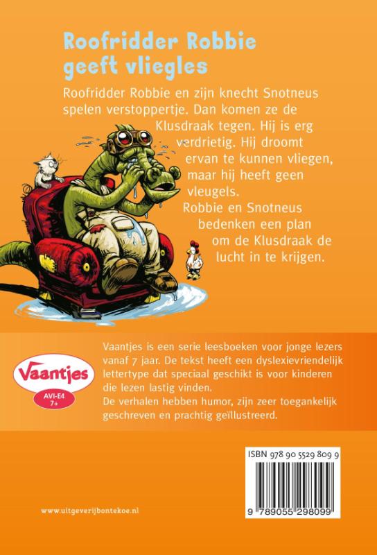 Achterkant van Roofridder Robbie geeft vliegles