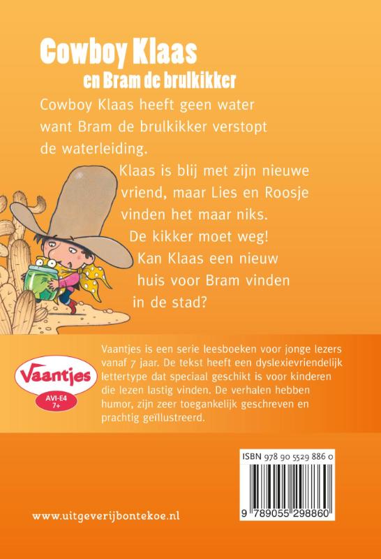 Achterkant van Cowboy Klaas en Bram de brulkikker