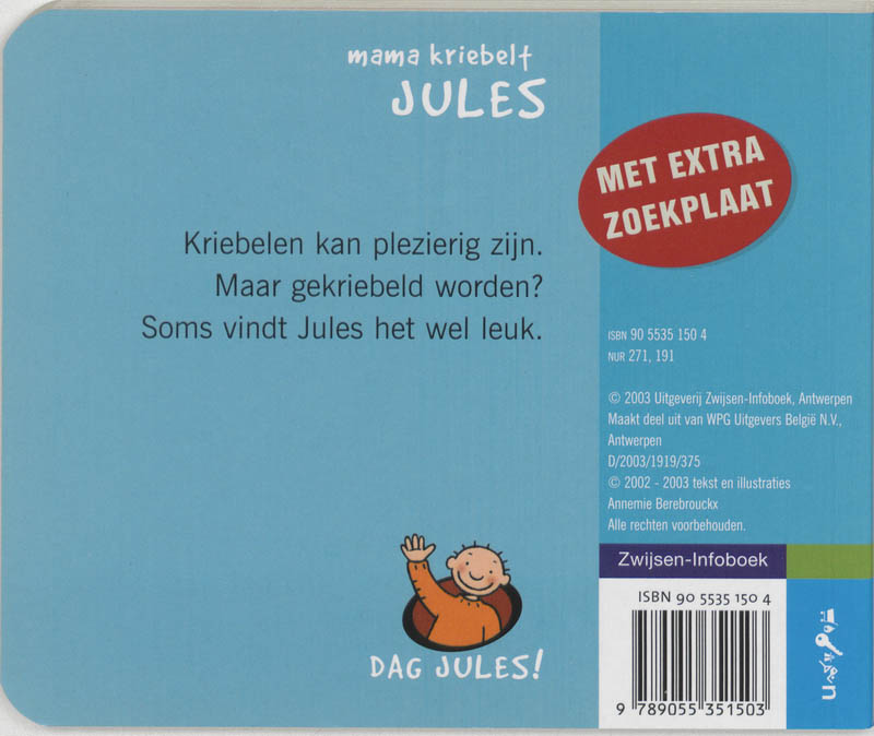 Achterkant van Mama kriebelt Jules