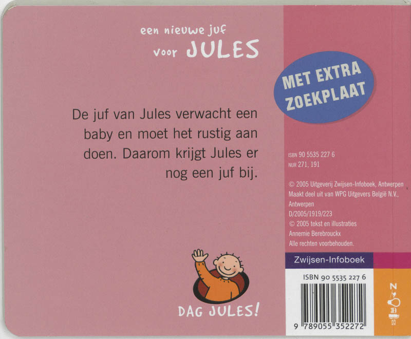 Achterkant van Nieuwe juf voor Jules