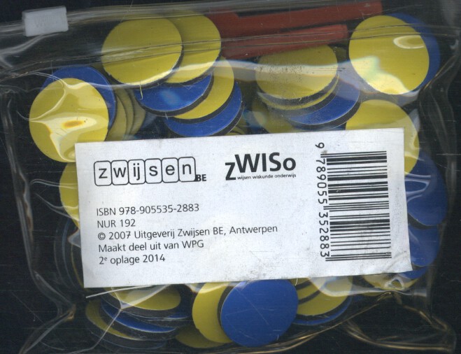 Achterkant van Zwiso schijfjes en rekensteeltjes (per 5