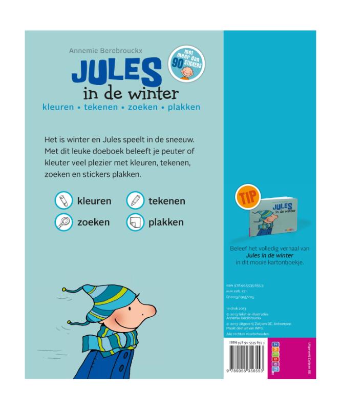 Achterkant van Jules in de winter