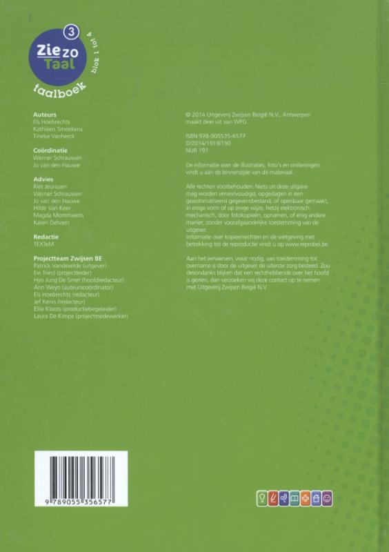 Achterkant van Taalboek