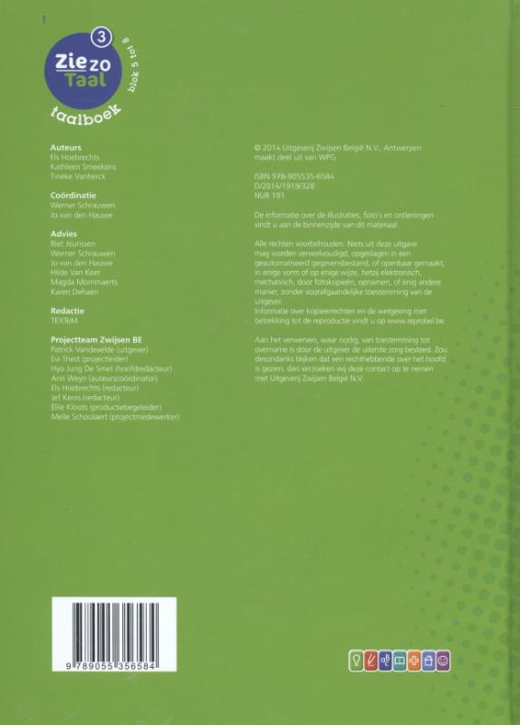 Achterkant van Taalboek