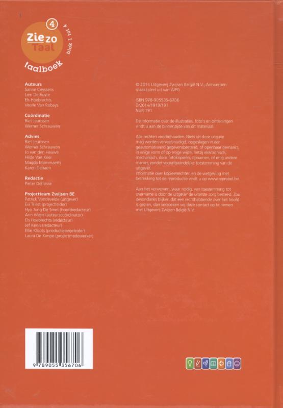Achterkant van Taalboek 4