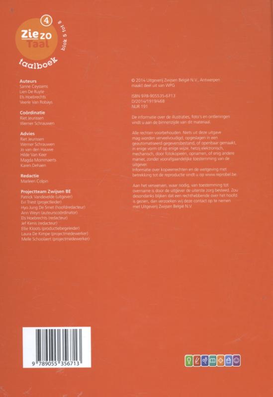 Achterkant van Taalboek