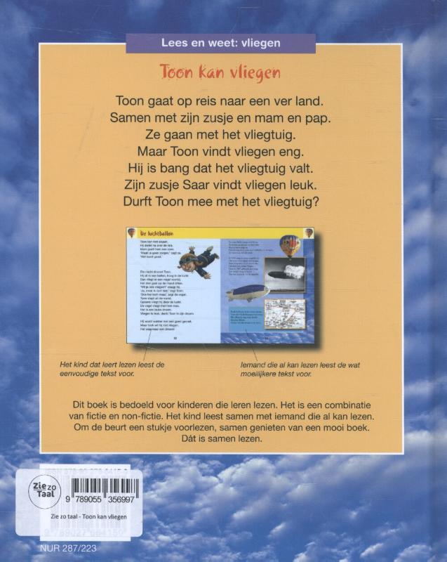 Achterkant van Toon kan vliegen