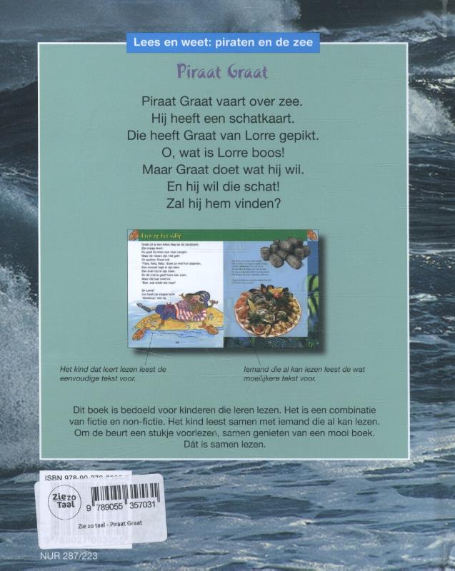 Achterkant van over piraten en zee