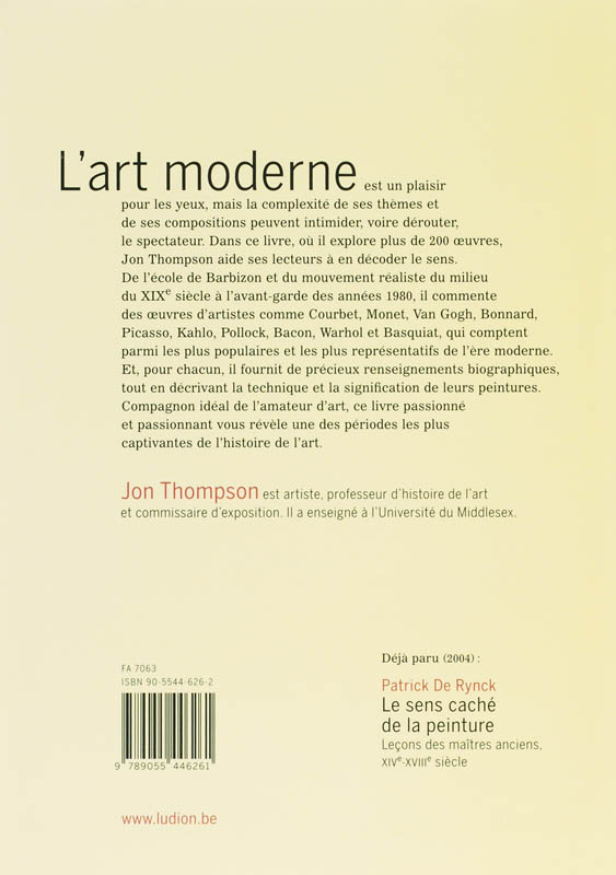 Achterkant van Le sens cache de la peinture moderne