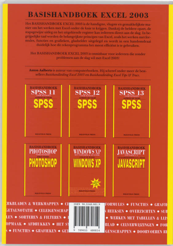 Achterkant van Basishandboek Excel 2003