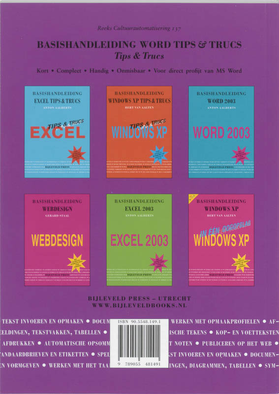Achterkant van Basishandleiding Word Tips & Trucs