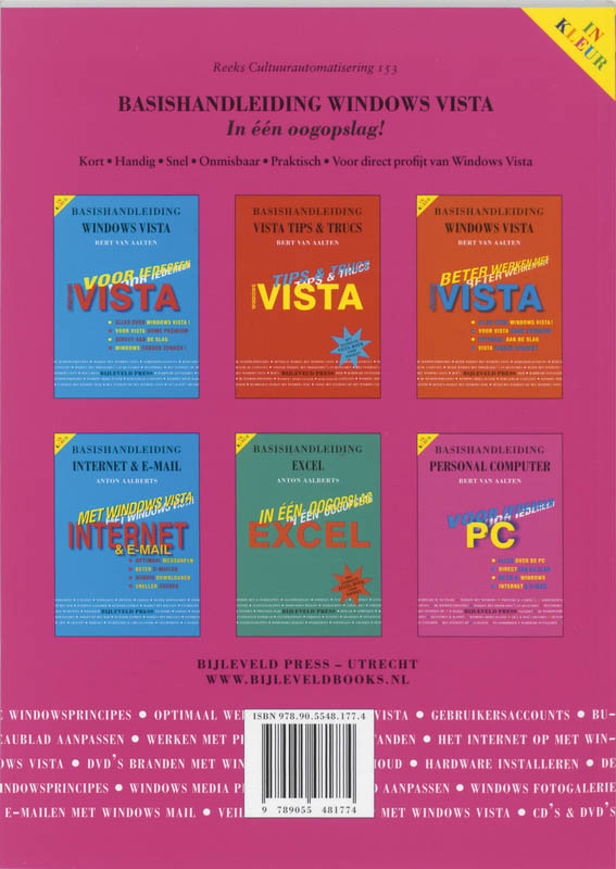 Achterkant van Basishandleiding Windows Vista
