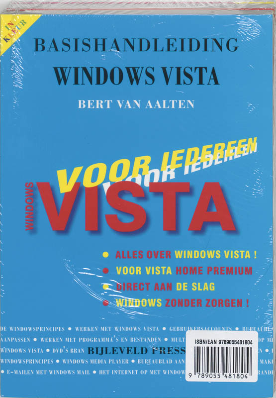 Achterkant van Windows Vista Voordeelpakket
