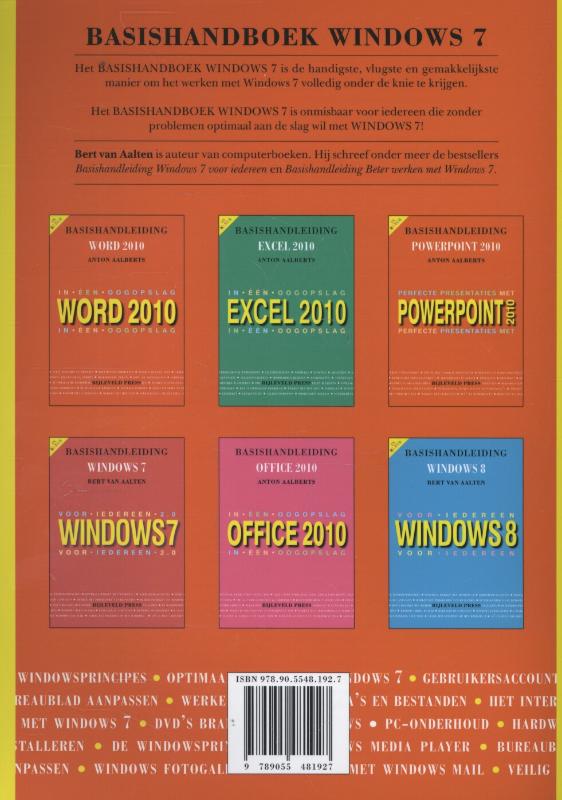 Achterkant van Basishandboek Windows 7
