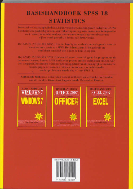 Achterkant van IBM SPSS Statistics 18