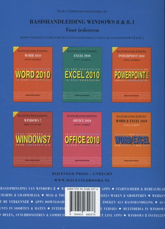 Achterkant van Basishandleiding Windows 8 en 8.1