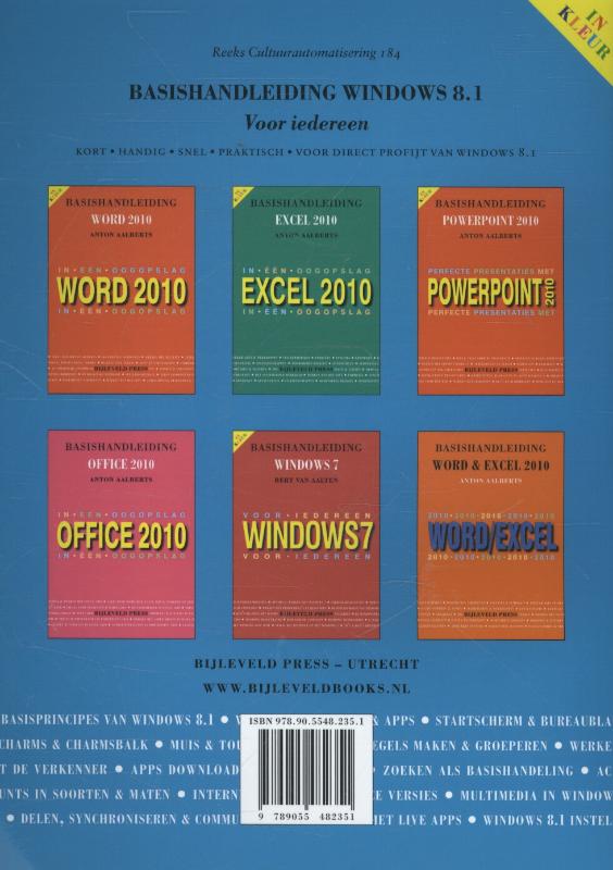 Achterkant van Basishandleiding Windows 8.1