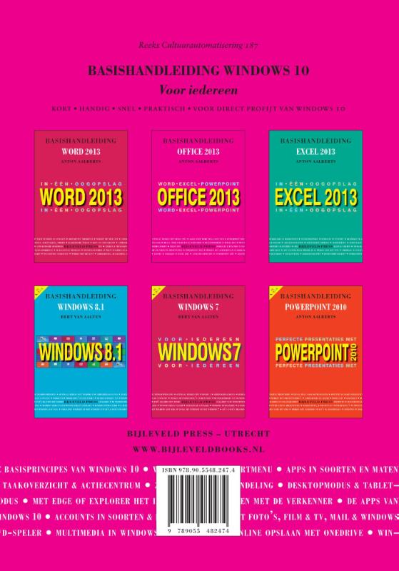 Achterkant van Basishandleiding Windows 10