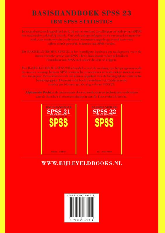 Achterkant van Basishandboek SPSS 23