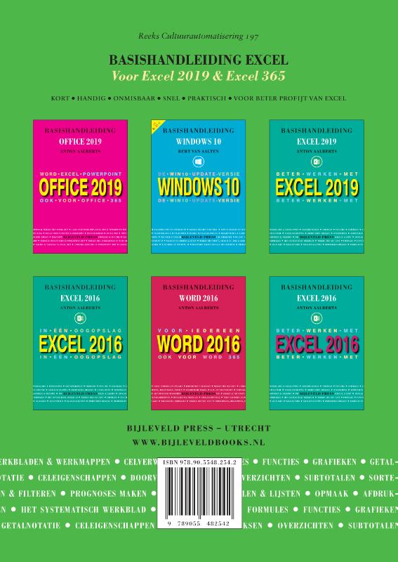 Achterkant van Basishandleiding Excel