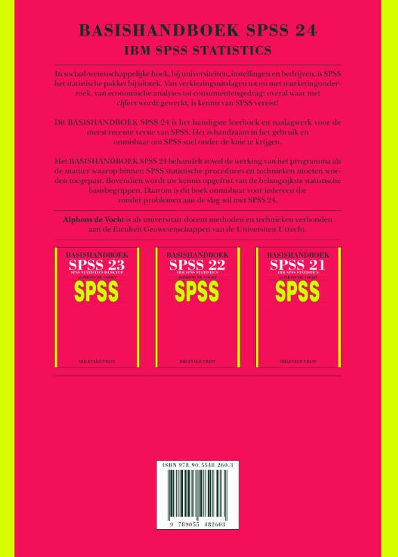 Achterkant van Basishandboek SPSS 24