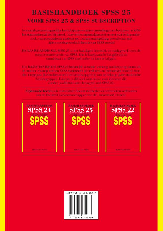 Achterkant van Basishandboek SPSS 25