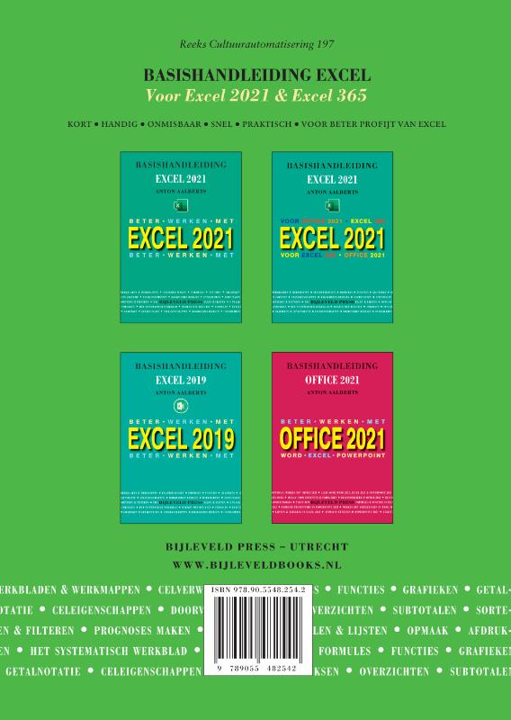 Achterkant van Basishandleiding Excel