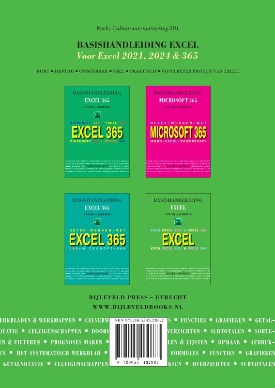 Achterkant van Basishandleiding Excel