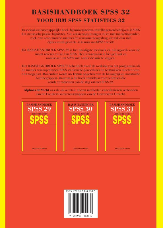 Achterkant van Basishandboek SPSS 32