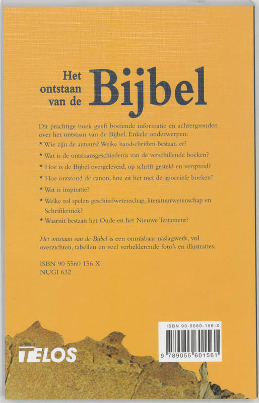 Achterkant van Het ontstaan van de Bijbel