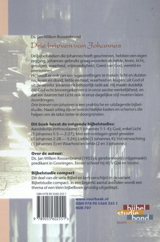 Achterkant van Drie brieven van Johannes