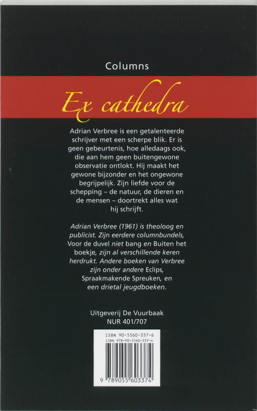 Achterkant van Ex cathedra