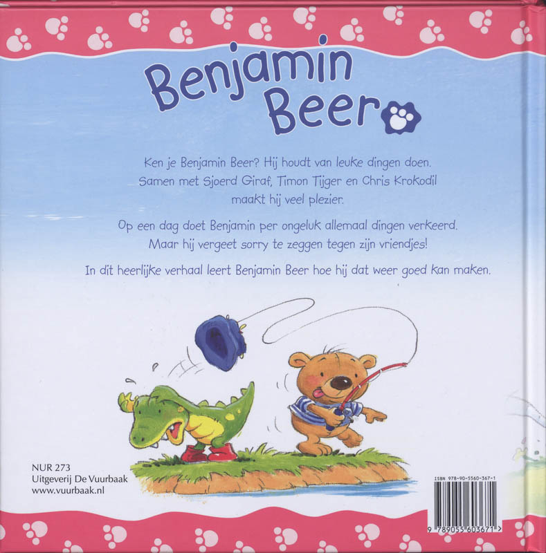 Achterkant van Benjamin Beer zegt: sorry