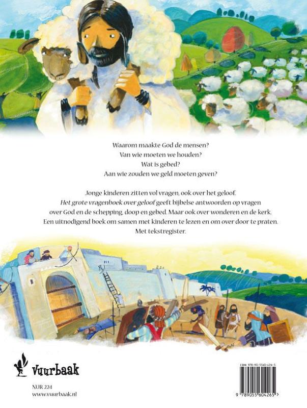 Achterkant van Het grote vragenboek over geloof