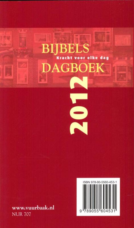 Achterkant van Bijbels dagboek 2012 (standaard formaat)