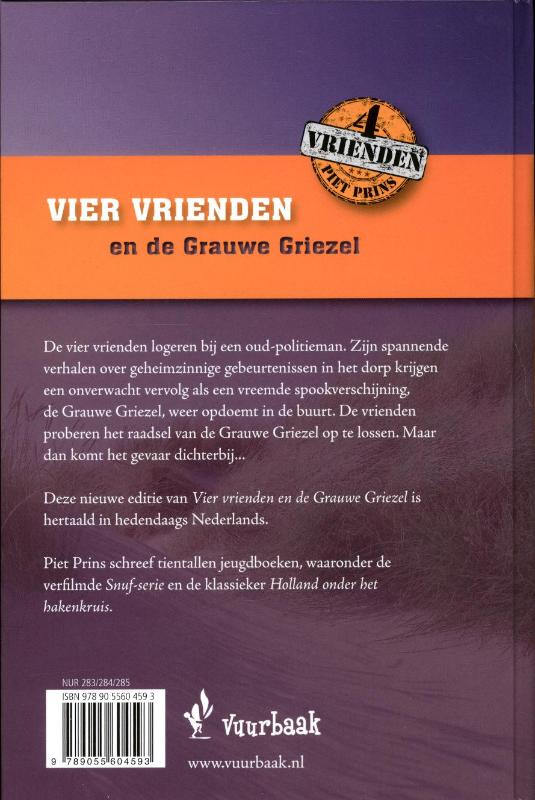 Achterkant van Vier vrienden en de grauwe griezel
