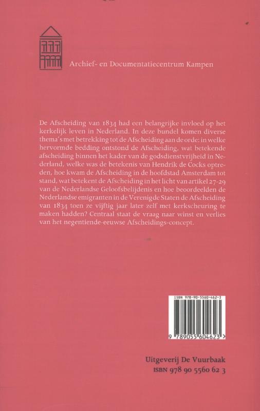 Achterkant van 175 jaar afscheiding van 1834