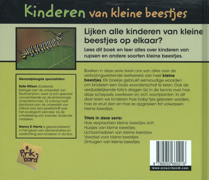 Achterkant van Kinderen van kleine beestjes