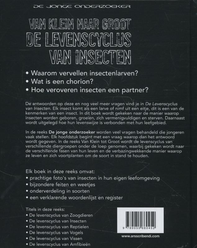 Achterkant van De levenscyclus van insecten