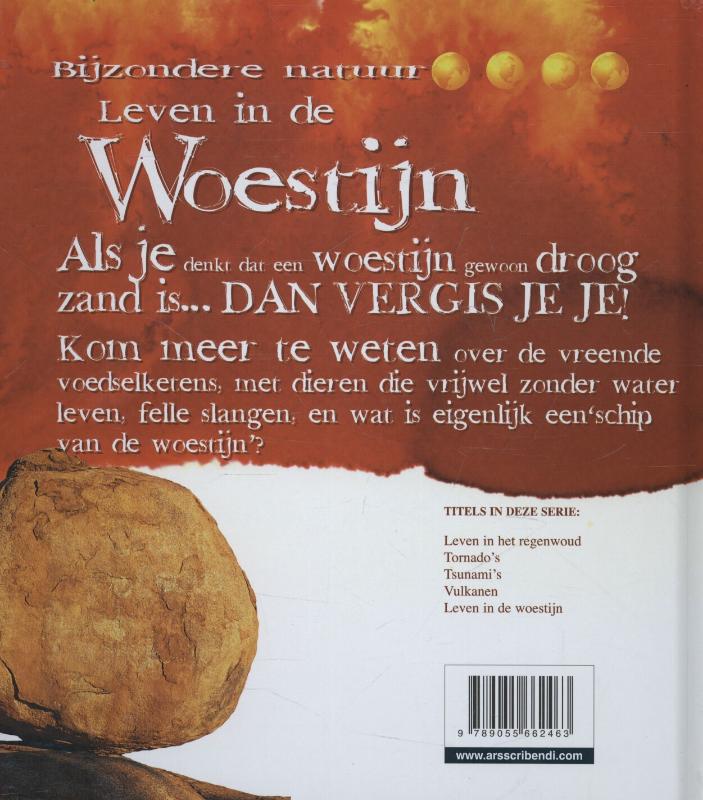 Achterkant van Leven in de woestijn
