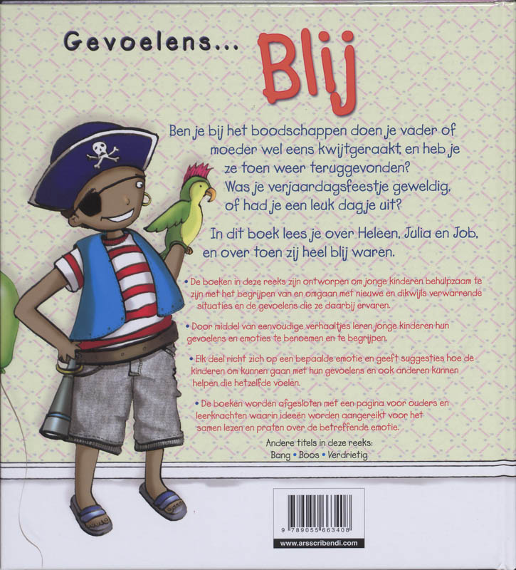 Achterkant van Blij