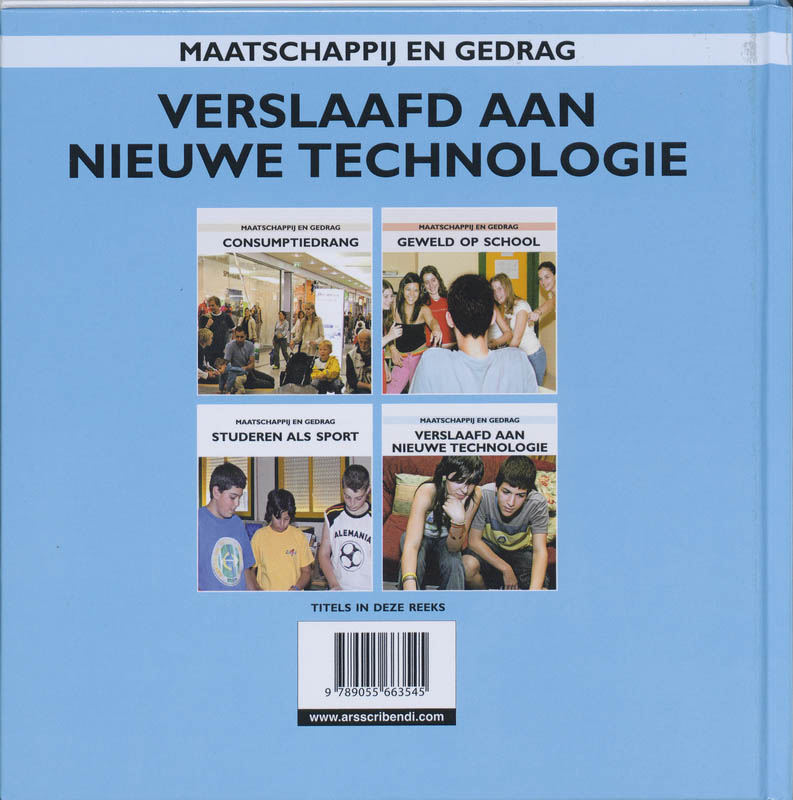 Achterkant van Verslaafd aan nieuwe technologie