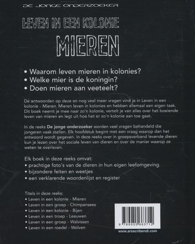 Achterkant van Leven in een kolonie mieren