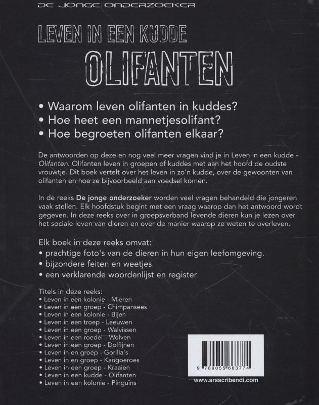 Achterkant van Leven in een kudde olifanten