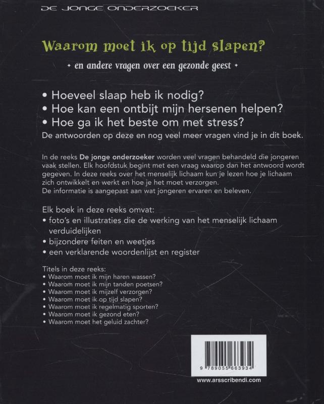 Achterkant van Waarom moet ik op tijd slapen?