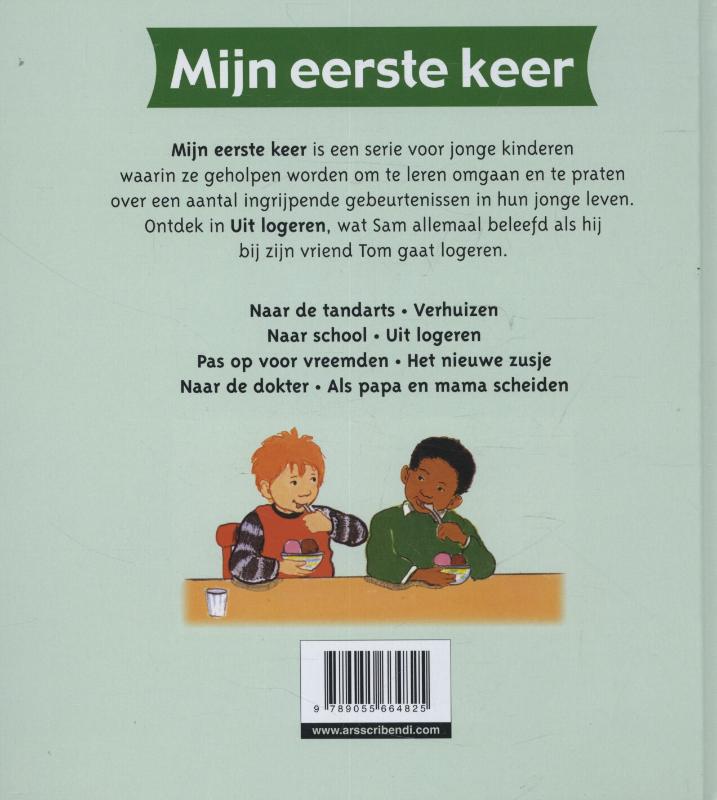 Achterkant van Uit logeren
