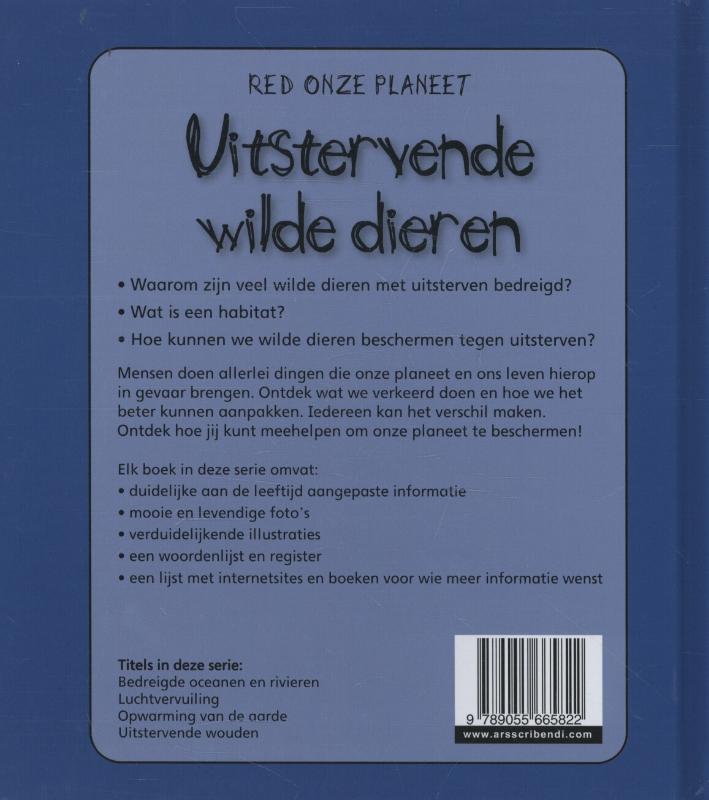 Achterkant van Uitstervende wilde dieren