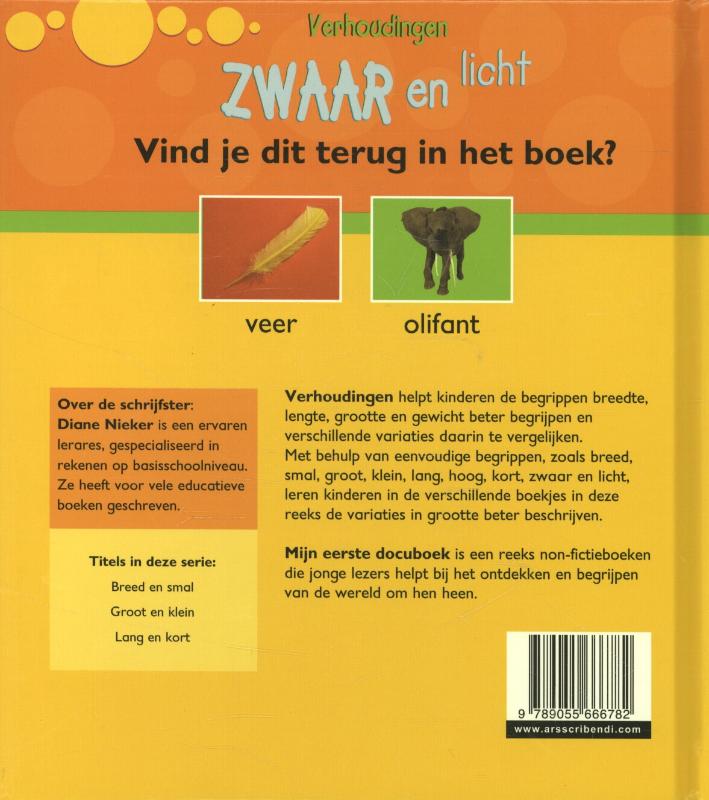 Achterkant van Zwaar en licht